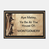 Personalized Aye Matey, Ye Be At The House of... ドアマット (正面)