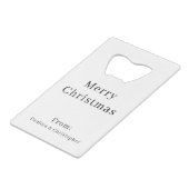 Personalized B&W Christmas Blend Holiday Design クレジットカード栓抜き (裏面アングル)