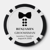Personalized B&W Wedding  ポーカーチップ (裏面)