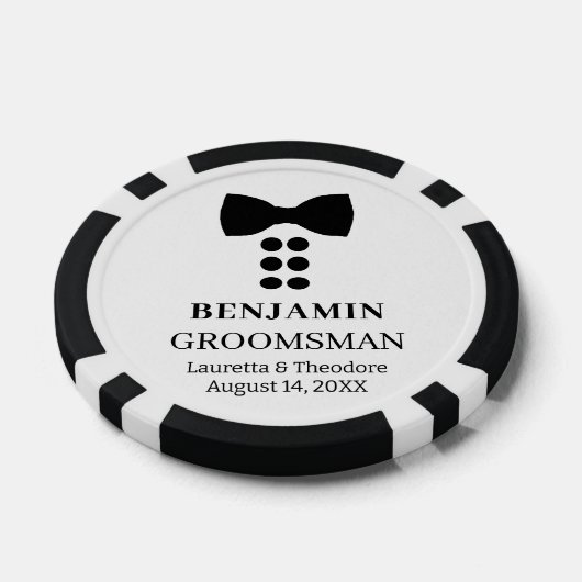 Personalized B&W Wedding  ポーカーチップ (シングル)