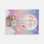 Personalized Baby Animal Blanket, Safari Nursery  フリースブランケット (正面(横))