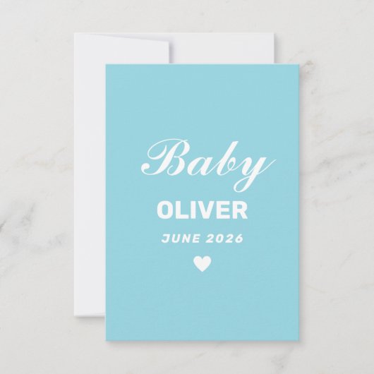 Personalized Baby Announcement Card 出欠カード (正面)