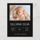 personalized baby Birth announcements  ポストカード (正面)