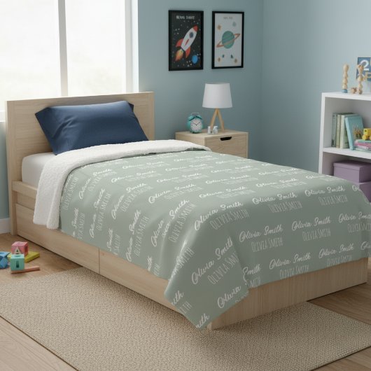 Personalized baby blanket, coming home photo  シェルパブランケット