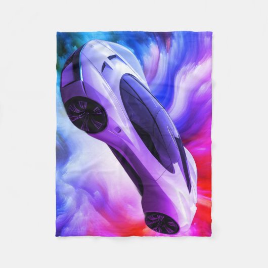 Personalized Baby Blanket With a Fancy Car on It フリースブランケット (正面)