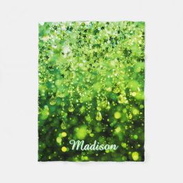 Personalized Baby Blanket With Green Faux Sparkle  フリースブランケット