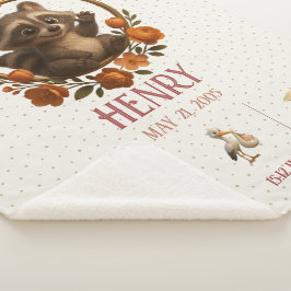 Personalized Baby Blanket - Woodland Raccoon シェルパブランケット