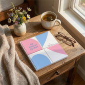 Personalized Baby Blue and Pink Heart Pieces ノートブック