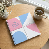 Personalized Baby Blue and Pink Heart Pieces ノートブック