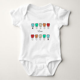 Personalized- Baby Bodysuit - Custom-tooth design ベビーボディスーツ