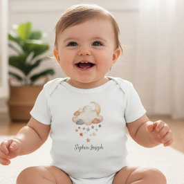 Personalized Baby Bodysuit - Moon & Stars Name ベビーボディスーツ