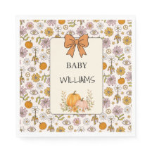 Personalized Baby Boho Pumpkin Party Napkin