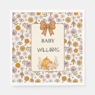 Personalized Baby Boho Pumpkin Party Napkin スタンダードランチョンナプキン