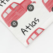 Personalized Baby Boy Red Jeep Car フリースブランケット (角)
