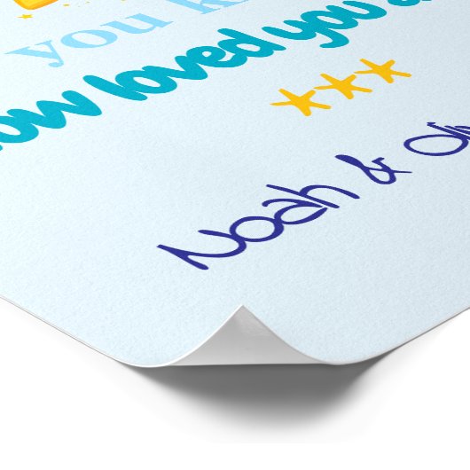 Personalized Baby Boy Triplets Wall ポスター (角)