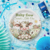 Personalized Baby Cow Baby Shower ペーパープレート (パーティー)