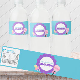 Personalized Baby Doll Birthday Water Bottle Label ペットボトルラベル