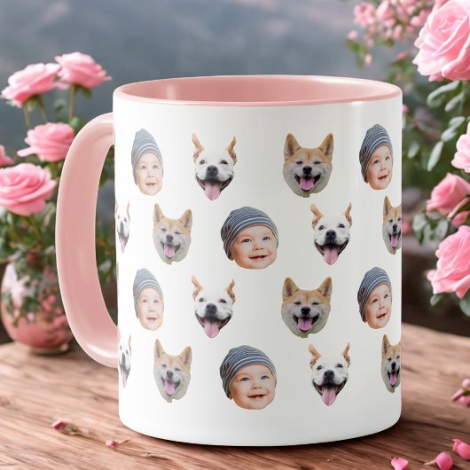 Personalized Baby Face Coffee Cup, 3 Photos       マグカップ
