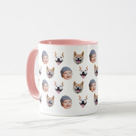 Personalized Baby Face Coffee Cup, 3 Photos マグカップ (正面左)