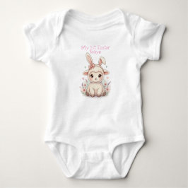 Personalized Baby First Easter Lamb ベビーボディスーツ