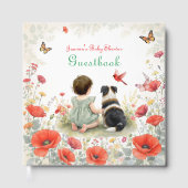 Personalized Baby Girl and her Puppy Baby Shower  ゲストブック (正面)