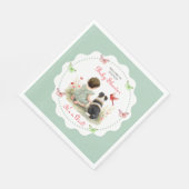 Personalized Baby Girl and her Puppy Baby Shower  スタンダードランチョンナプキン (角)