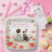 Personalized Baby Girl and her Puppy Baby Shower  ペーパープレート (パーティー)