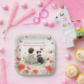 Personalized Baby Girl and her Puppy Baby Shower  ペーパープレート (パーティー)