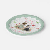 Personalized Baby Girl and her Puppy Baby Shower  ペーパープレート (アングル)