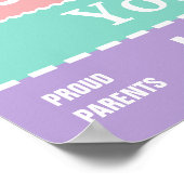 Personalized Baby Girl Birth Stats Poster ポスター (角)