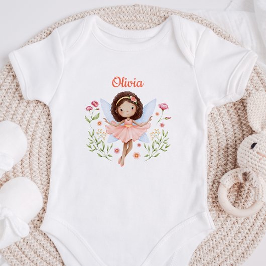 Personalized Baby Girl Bodysuit With A Cute Fairy ベビーボディスーツ