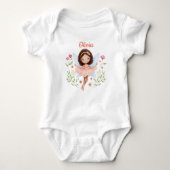 Personalized Baby Girl Bodysuit With A Cute Fairy ベビーボディスーツ (正面)