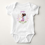 Personalized Baby Girl Bodysuit With A Fairy ベビーボディスーツ (正面)