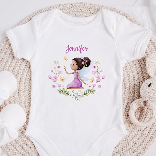 Personalized Baby Girl Bodysuit With A Fairy ベビーボディスーツ
