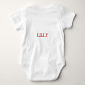 personalized baby Girl Bodysuit with Custom Name ベビーボディスーツ (裏面)