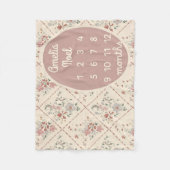 Personalized Baby Girl Milestone Blanket Customize フリースブランケット (正面)
