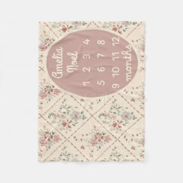 Personalized Baby Girl Milestone Blanket Customize フリースブランケット