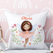 Personalized Baby Girl Pillow With A Fairy Print クッション