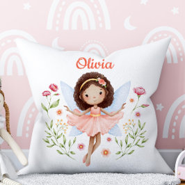 Personalized Baby Girl Pillow With A Fairy Print クッション