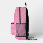 Personalized Baby Girl Pink Plaid Printed Backpack プリントバックパック (右)