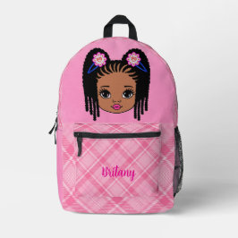 Personalized Baby Girl Pink Plaid Printed Backpack プリントバックパック