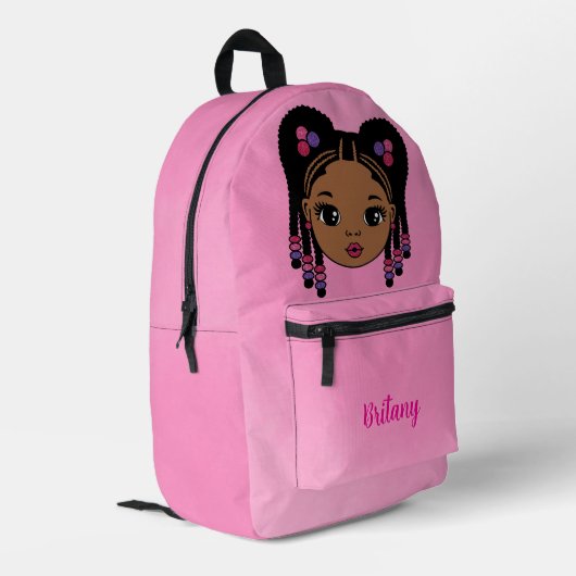 Personalized Baby Girl Pink Printed Backpack プリントバックパック (裏面左端)