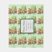 Personalized Baby Leopard Jungle Fleece Blanket フリースブランケット (正面)