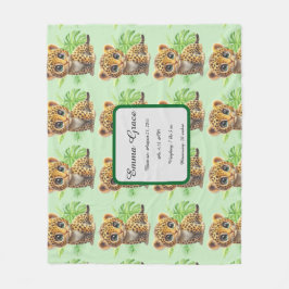 Personalized Baby Leopard Jungle Fleece Blanket フリースブランケット