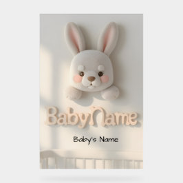 Personalized Baby Name Wall Art – Cute Animal Nurs アクリルサイン