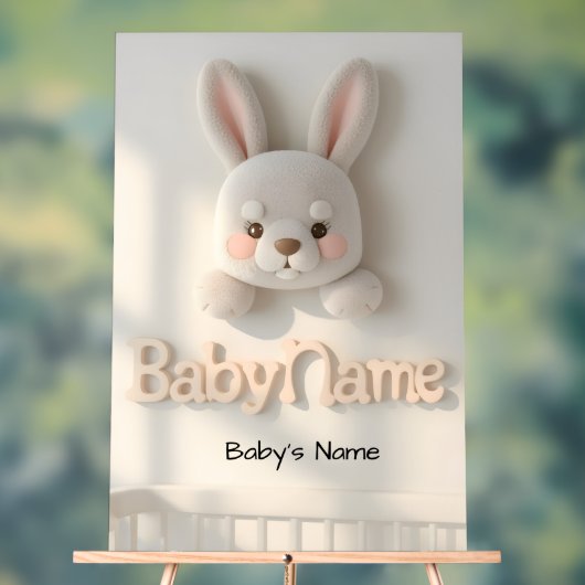 Personalized Baby Name Wall Art – Cute Animal Nurs アクリルサイン (ニュートラル)