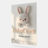 Personalized Baby Name Wall Art – Cute Animal Nurs アクリルサイン (傾斜)