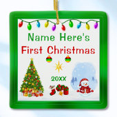 Personalized Baby Ornaments First Christmas セラミックオーナメント
