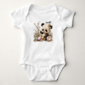 Personalized Baby Panda Easter Illustration ベビーボディスーツ (正面)