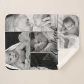 Personalized Baby Photo Blanket Collage シェルパブランケット (正面(横))